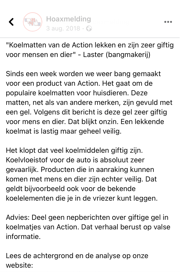 hoaxmelding-koelmat-action-kattenvoorlichting