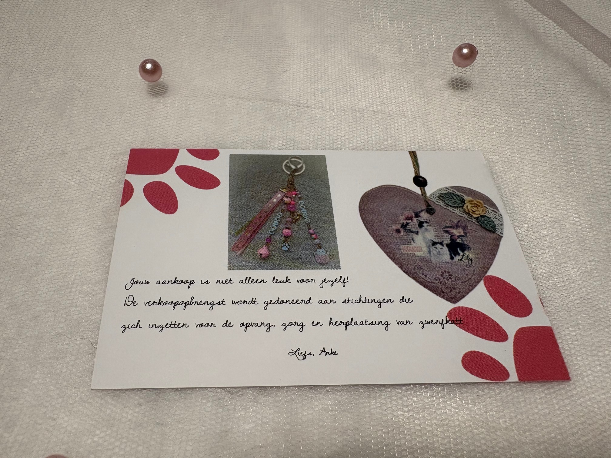Sleutelhanger in roze en lila - Afbeelding 5
